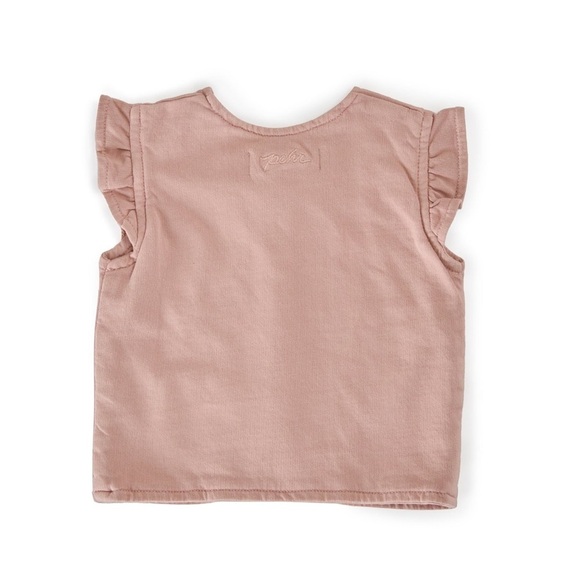 Pehr Organic Cotton French Terry Ruffle Vest in Soft Peony - Picture 8 of 8